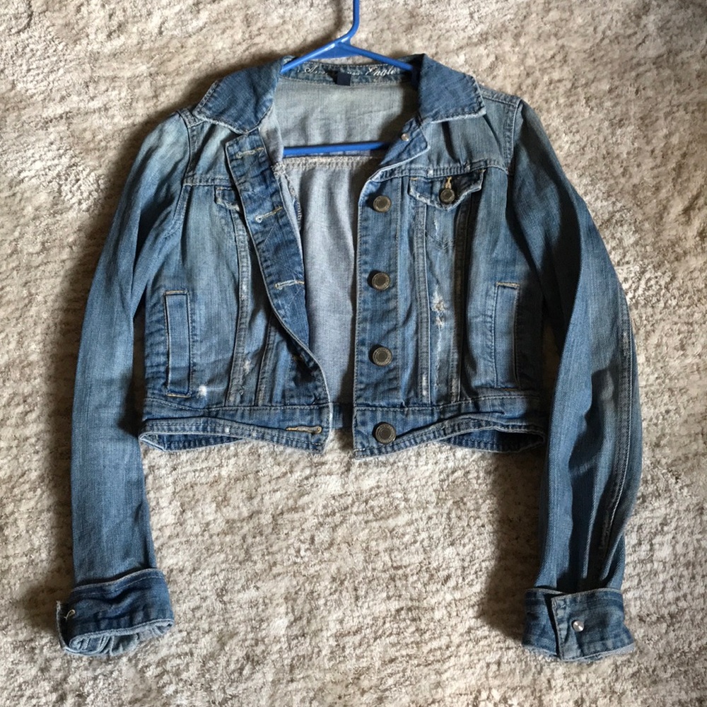 slight distressed jean jacket